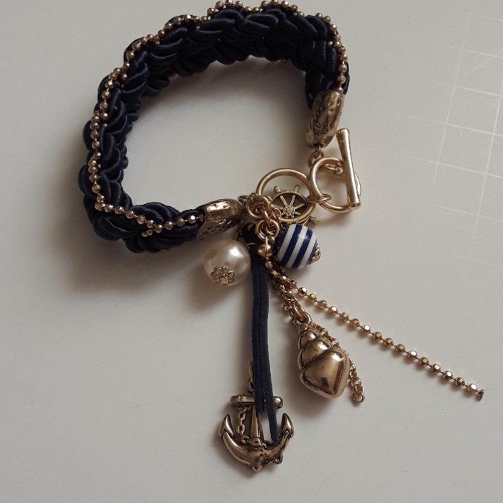 Women's Nautical Charm Bracelet Blue and White